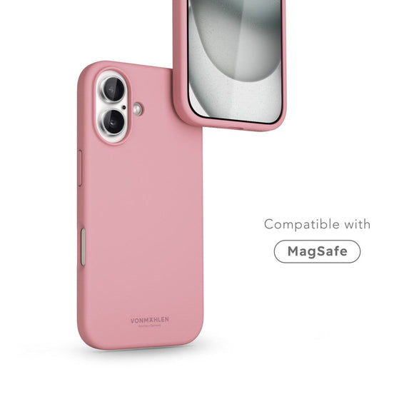 Vonmählen iPhone 16 Eco Silikone Cover - MagSafe Kompatibel - Cherry Blossom