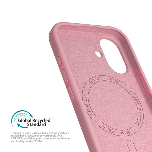Vonmählen iPhone 16 Eco Silikone Cover - MagSafe Kompatibel - Cherry Blossom
