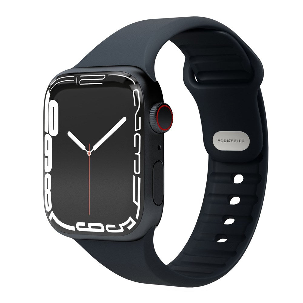 Apple Watch (42/44/SE/45/46/49mm) Vonmählen Classic Band 2 Genanvendt Silikone Rem - Mørkeblå