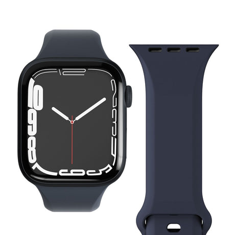 Apple Watch (42/44/SE/45/46/49mm) Vonmählen Classic Band 2 Genanvendt Silikone Rem - Mørkeblå