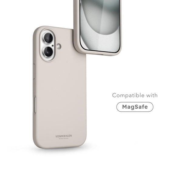 Vonmählen iPhone 16 Eco Silikone Cover - MagSafe Kompatibel - Cream