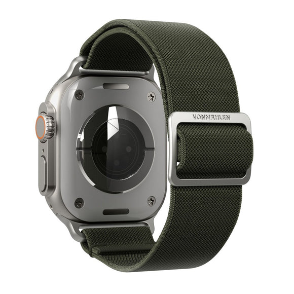 Apple Watch (42/44/SE/45/46/49mm) Vonmählen Classic Nylon Loop Rem - Olive