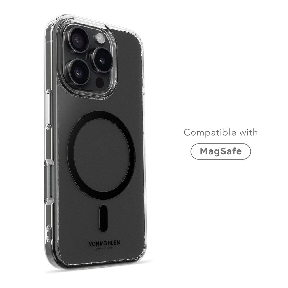 Vonmählen iPhone 16 Pro Transparent Cover - MagSafe Kompatibel - Sort
