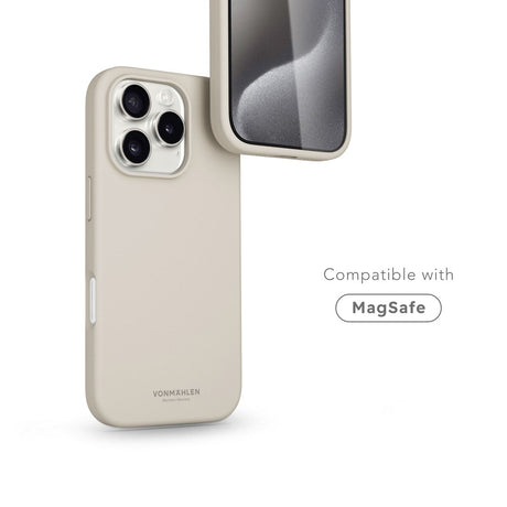 Vonmählen iPhone 16 Pro Eco Silikone Cover - MagSafe Kompatibel - Cream