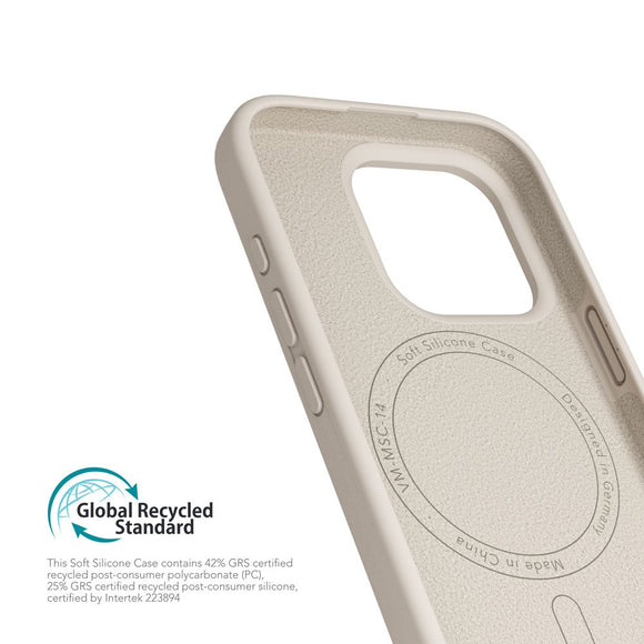 Vonmählen iPhone 16 Pro Eco Silikone Cover - MagSafe Kompatibel - Cream