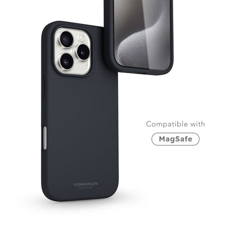 Vonmählen iPhone 16 Pro Eco Silikone Cover - MagSafe Kompatibel - Navy