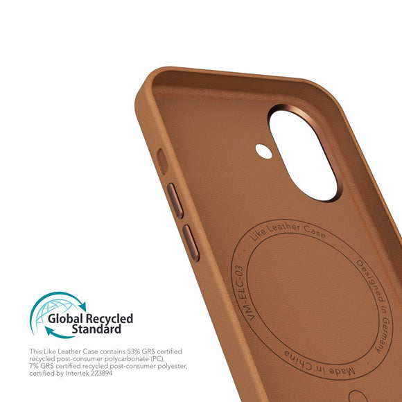 Vonmählen iPhone 16 Like Leather Cover - MagSafe Kompatibel - Brown