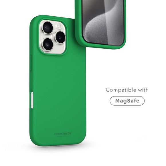 Vonmählen iPhone 16 Pro Eco Silikone Cover - MagSafe Kompatibel - Green Haven