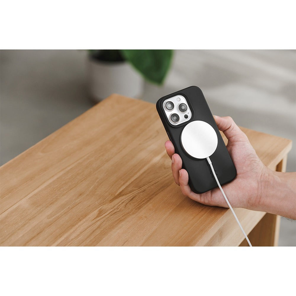 iPhone 15 Pro Woodcessories Bio Cover - 100% Plantebaseret - MagSafe Kompatibel - Sort
