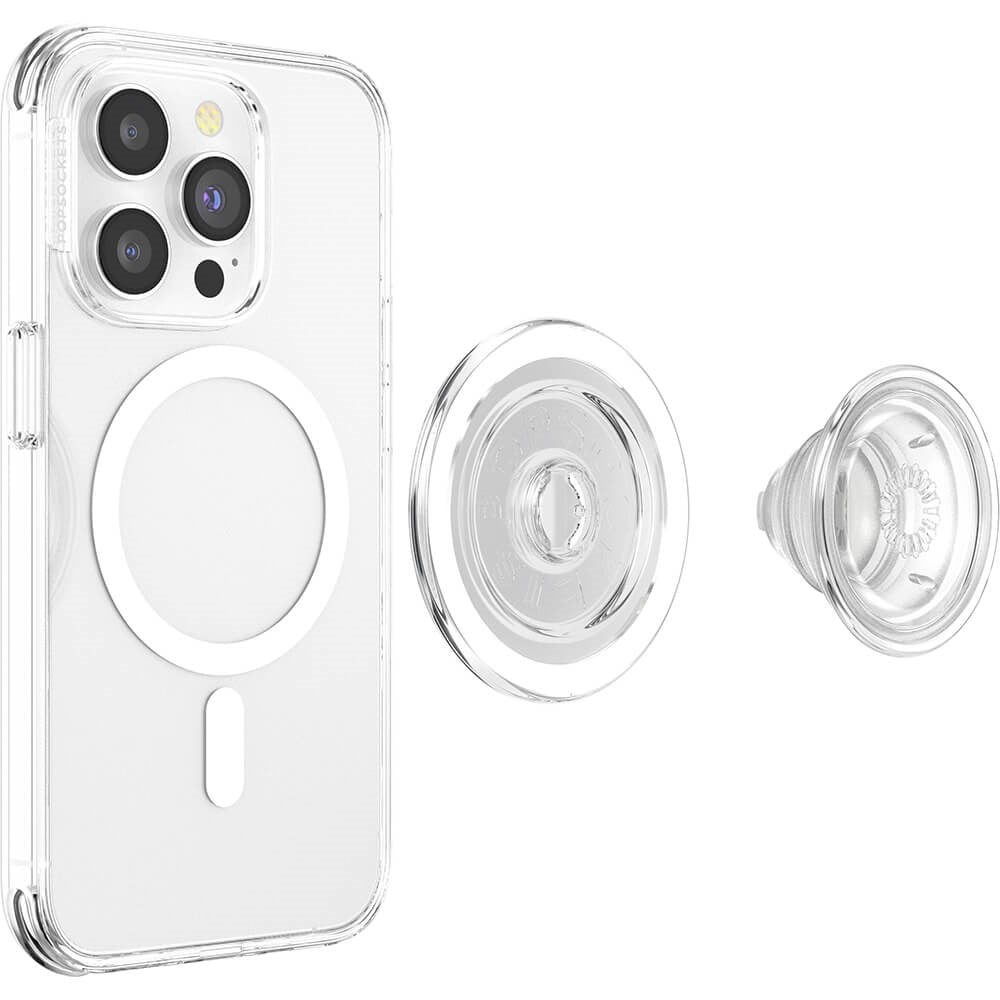 POPSOCKETS PopGrip Clear MagSafe Aftageligt Greb m. Standerfunktion