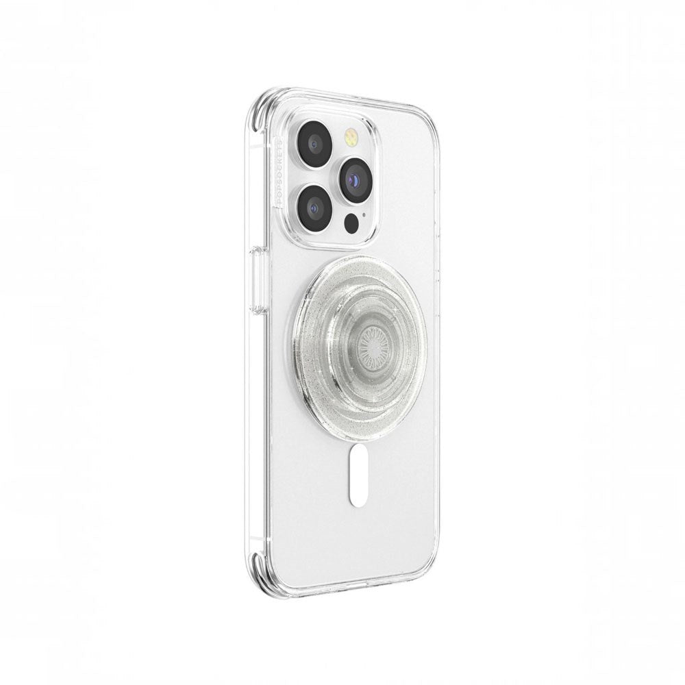 POPSOCKETS PopGrip MagSafe - Aftageligt Greb m. Standerfunktion - Clear Glitter