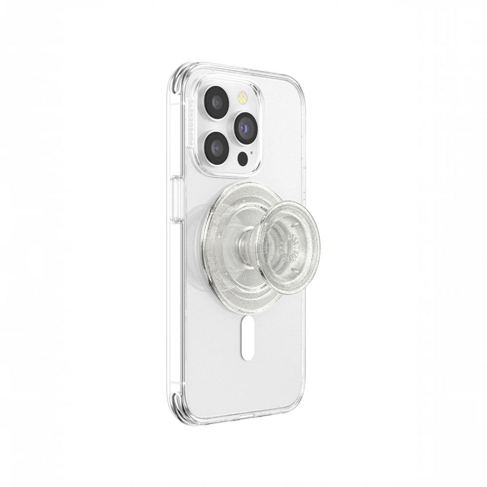 POPSOCKETS PopGrip MagSafe - Aftageligt Greb m. Standerfunktion - Clear Glitter