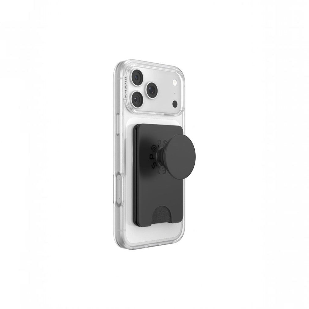 POPSOCKETS PopWallet Kickout Kortholder - MagSafe Kompatibel - Sort