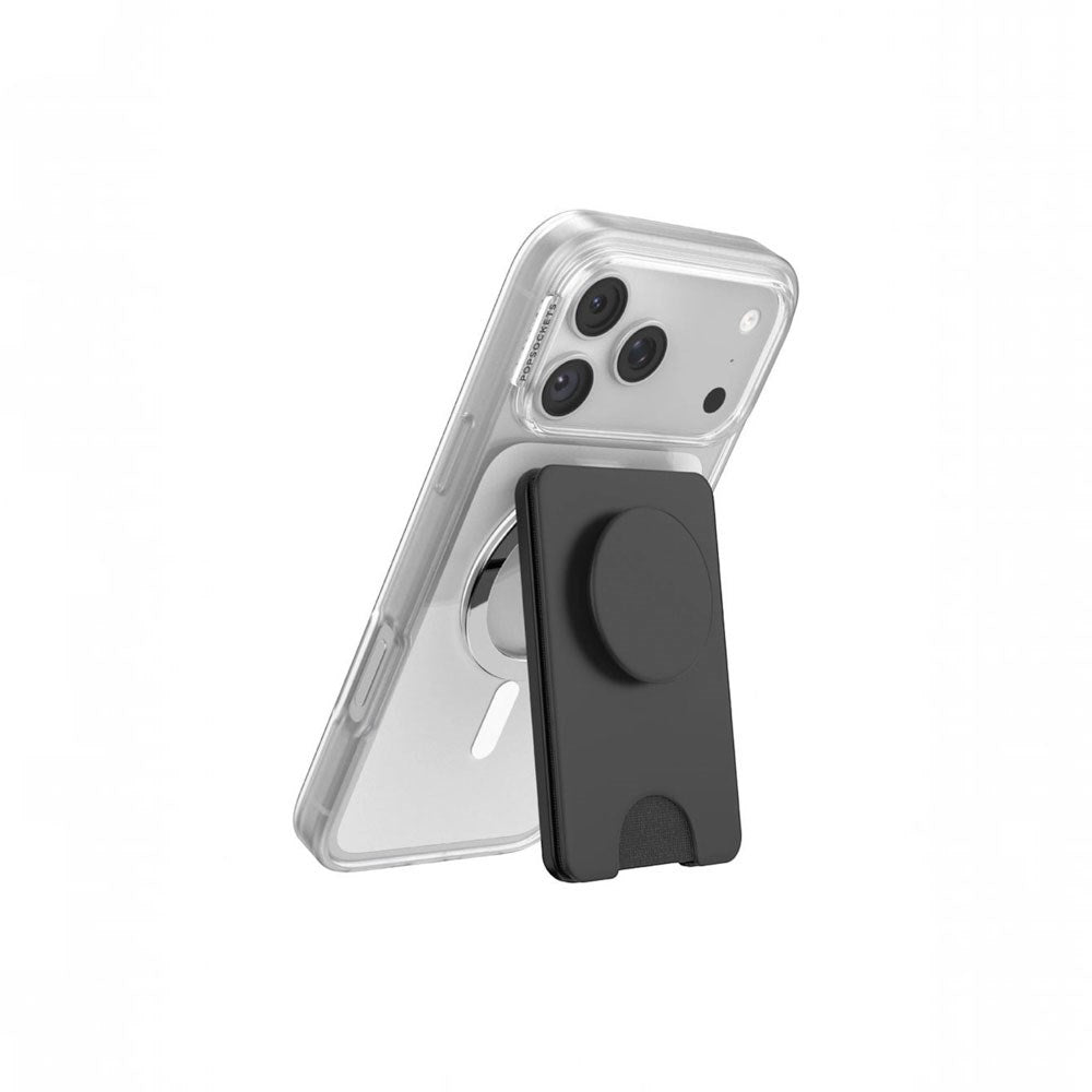 POPSOCKETS PopWallet Kickout Kortholder - MagSafe Kompatibel - Sort