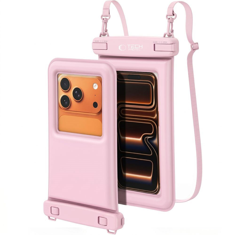 Tech-Protect Flydende Vandtæt Case - Maks.: 185 x 110mm - Lyserød