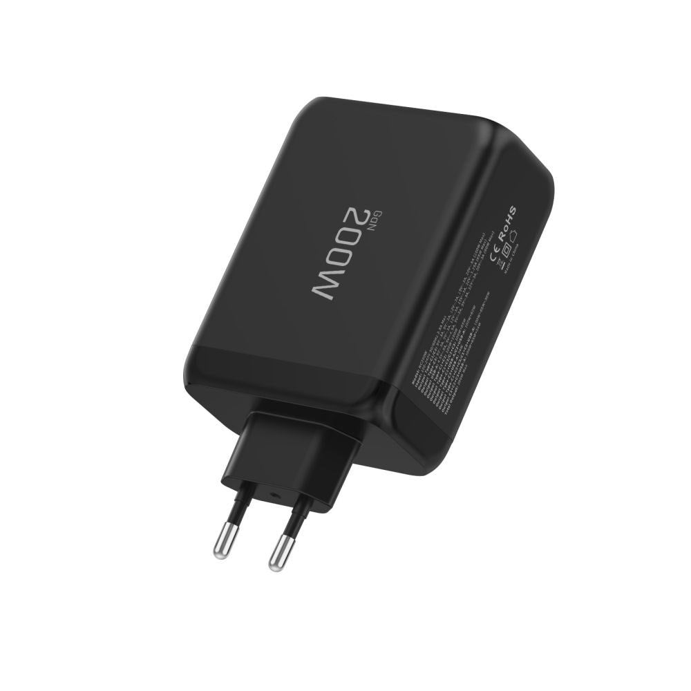 Tech-Protect 200W Vægoplader m. 3x USB-C & 1x USB-A - Sort
