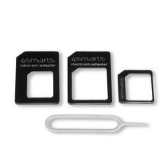 4smarts SIM Adapter Sæt - 3 stk - Sort