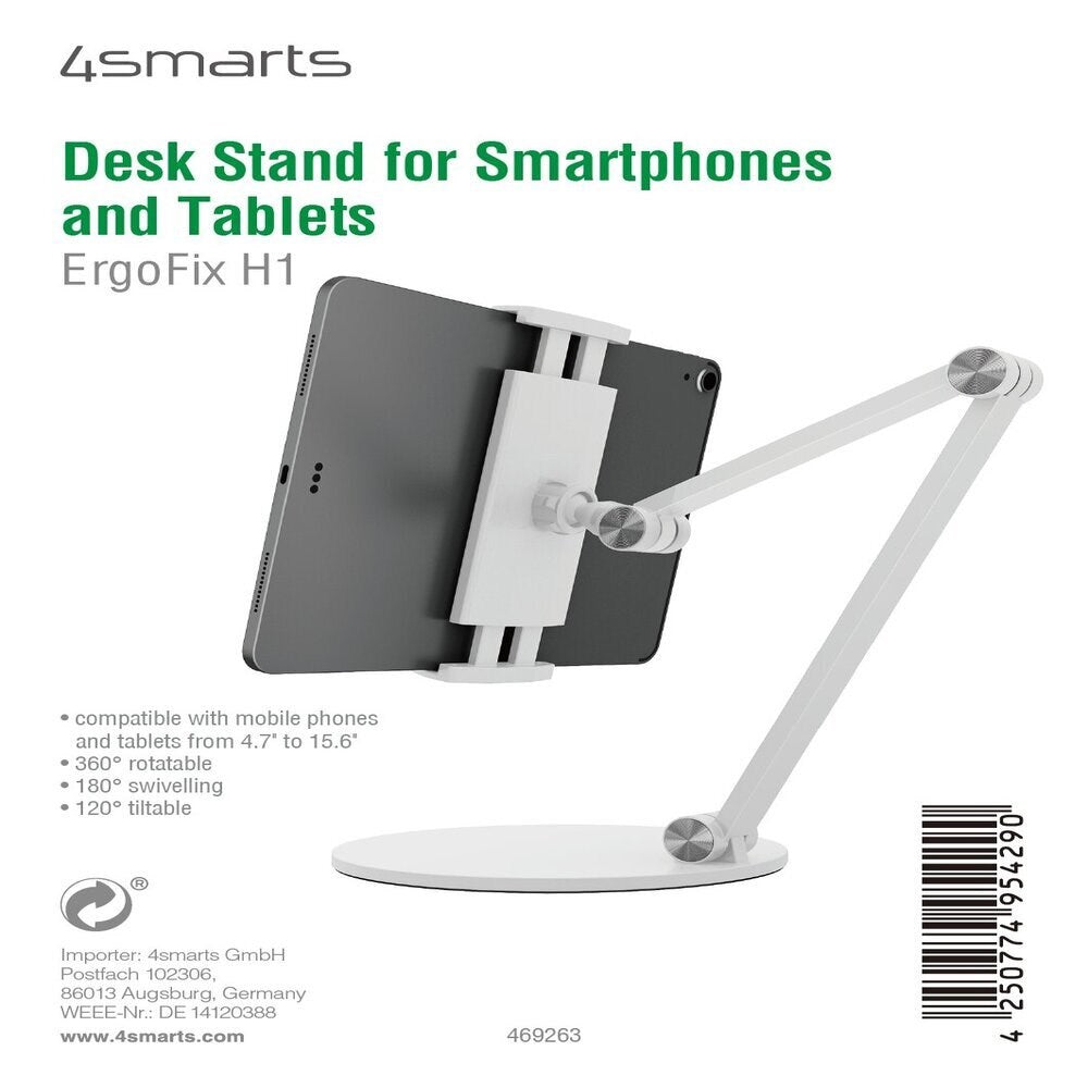 4smarts ErgoFix Holder til Mobil / Tablet - Hvid