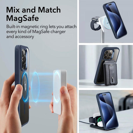 ESR iPhone 15 Pro Classic Hybrid Cover - MagSafe Kompatibel - Gennemsigtig / Blå