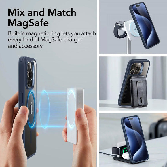 ESR iPhone 15 Pro Classic Hybrid Cover - MagSafe Kompatibel - Gennemsigtig / Blå