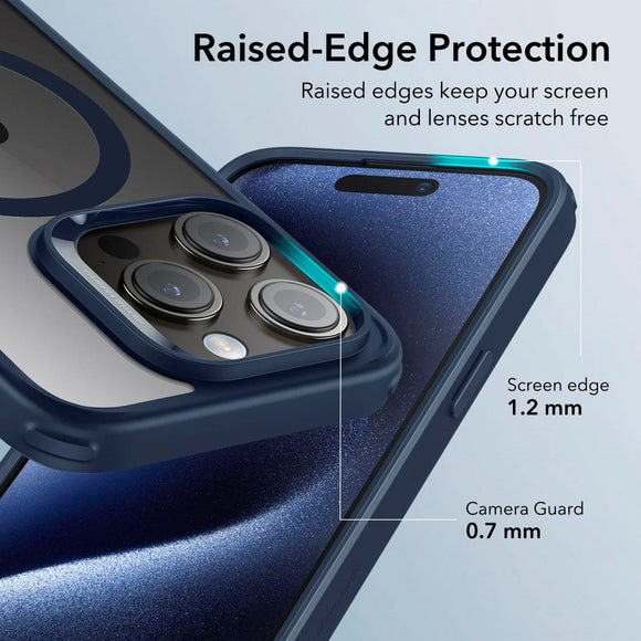 ESR iPhone 15 Pro Classic Hybrid Cover - MagSafe Kompatibel - Gennemsigtig / Blå