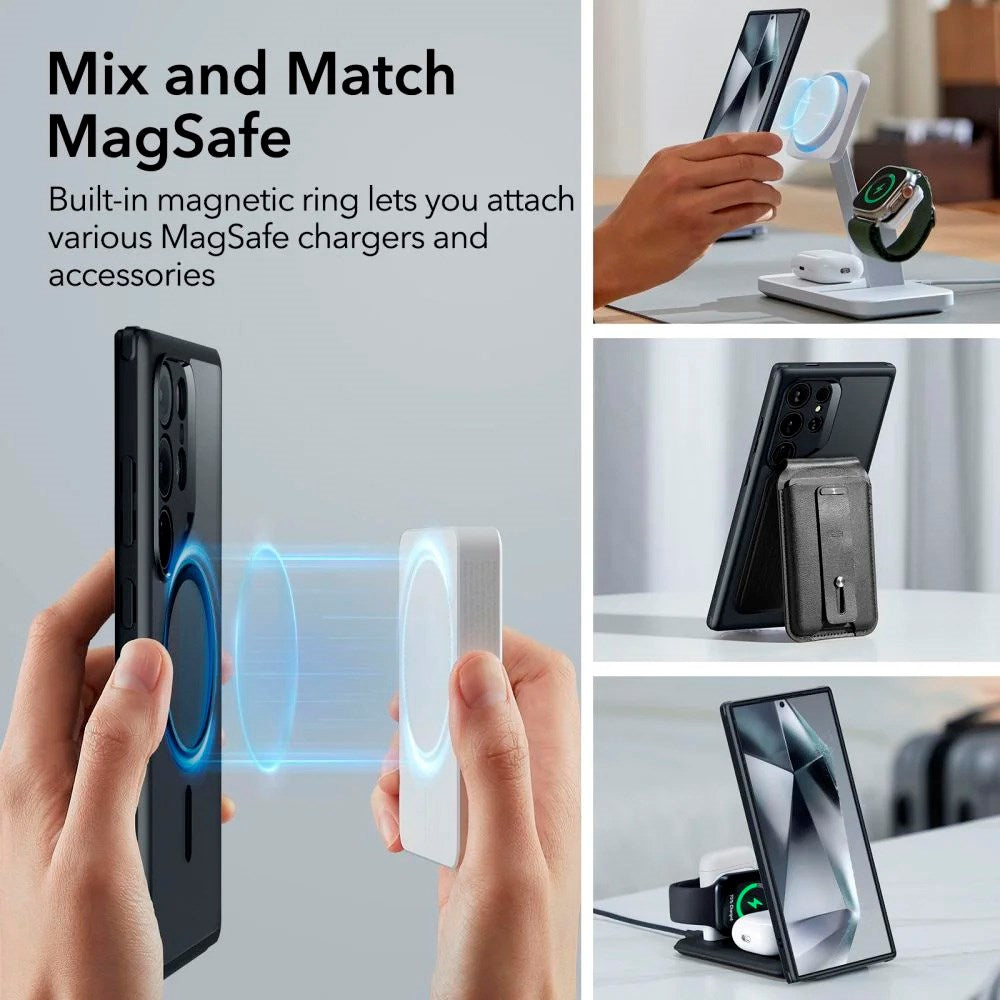 ESR Samsung Galaxy S24 Ultra Classic Hybrid Cover - MagSafe Kompatibel - Mat Sort