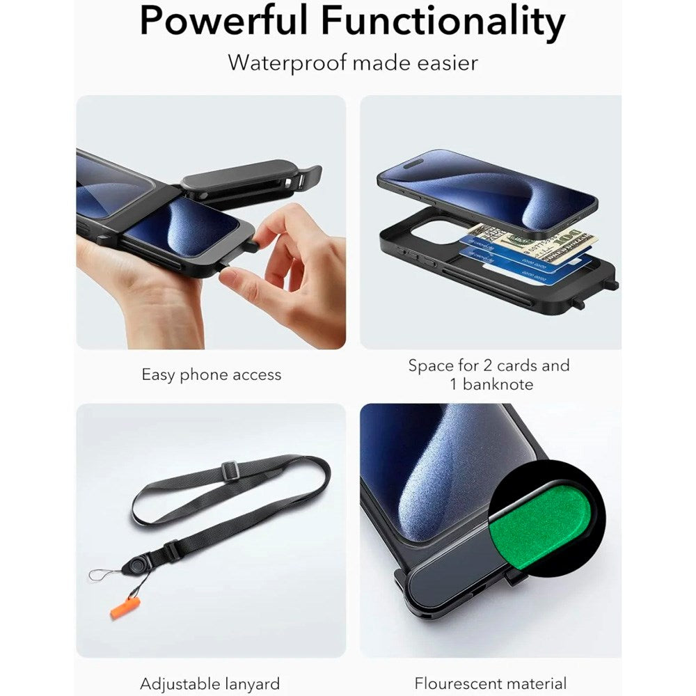 ESR iPhone 15 Pro Max / 14 Pro Max Vandtæt Case - Sort