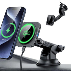 ESR Mobilholder til Bil m. Trådløs Opladning - Instrumentbræt & Forrude - MagSafe Kompatibel - Sort