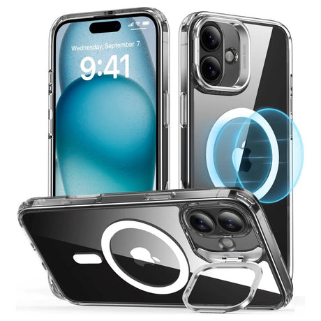 ESR iPhone 16 Classic Hybrid Cover m. Kickstand - MagSafe Kompatibel - Gennemsigtig