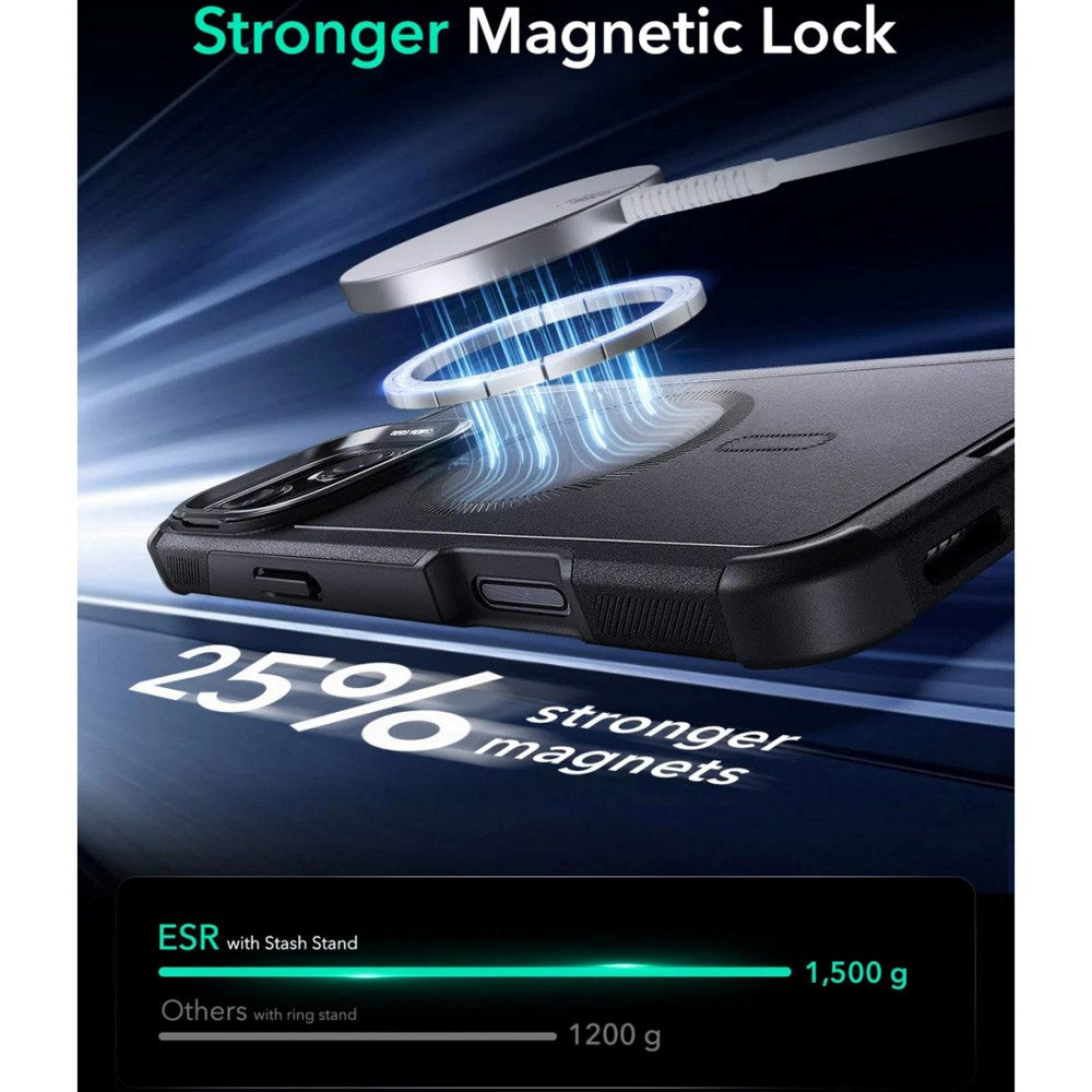 ESR iPhone 16 Cyber Armor Cover m. Kickstand - MagSafe Kompatibel - Sort