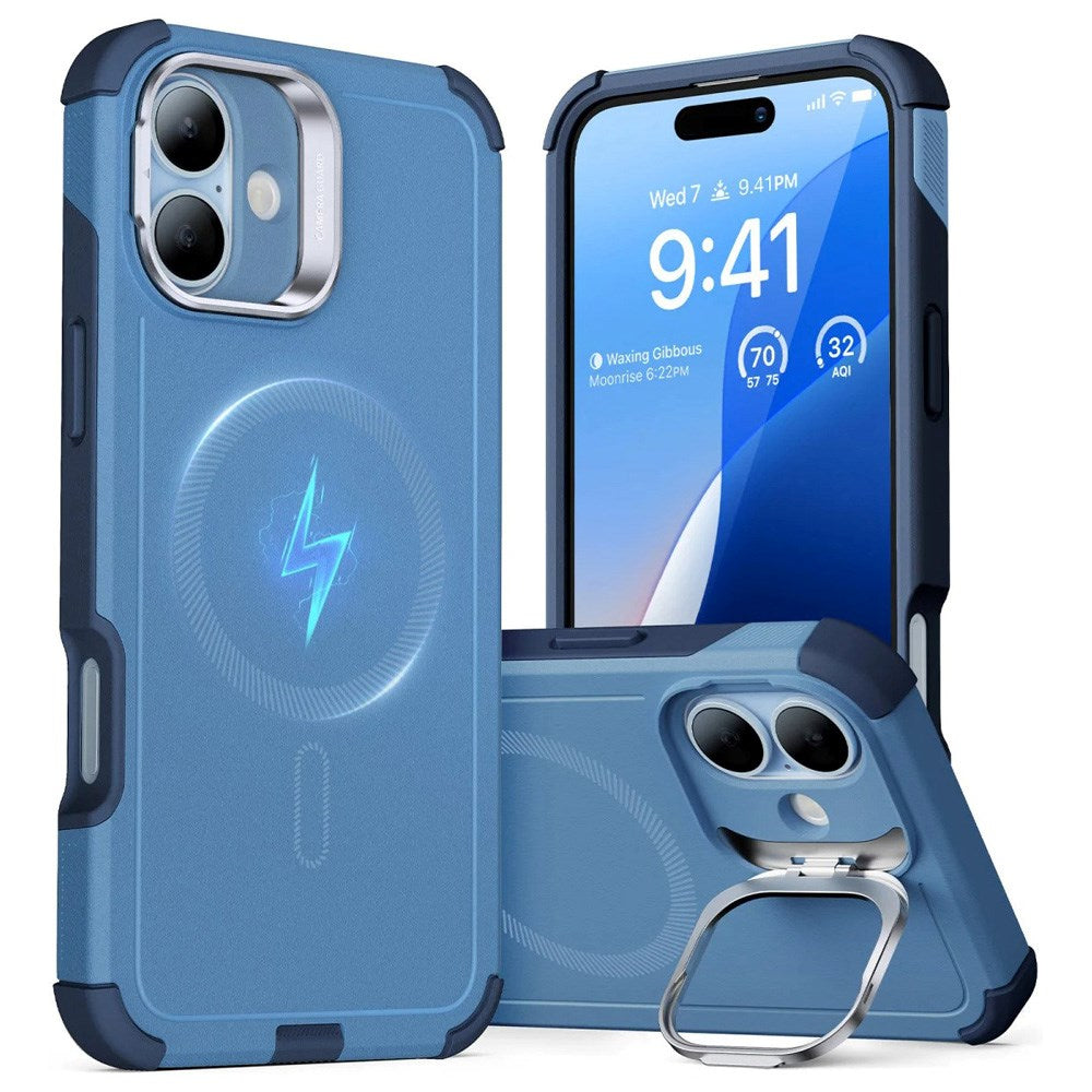 ESR iPhone 16 Cyber Armor Cover m. Kickstand - MagSafe Kompatibel - Blå