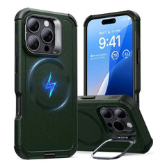 ESR iPhone 16 Pro Cyber Armor Cover m. Kickstand - MagSafe Kompatibel - Grøn