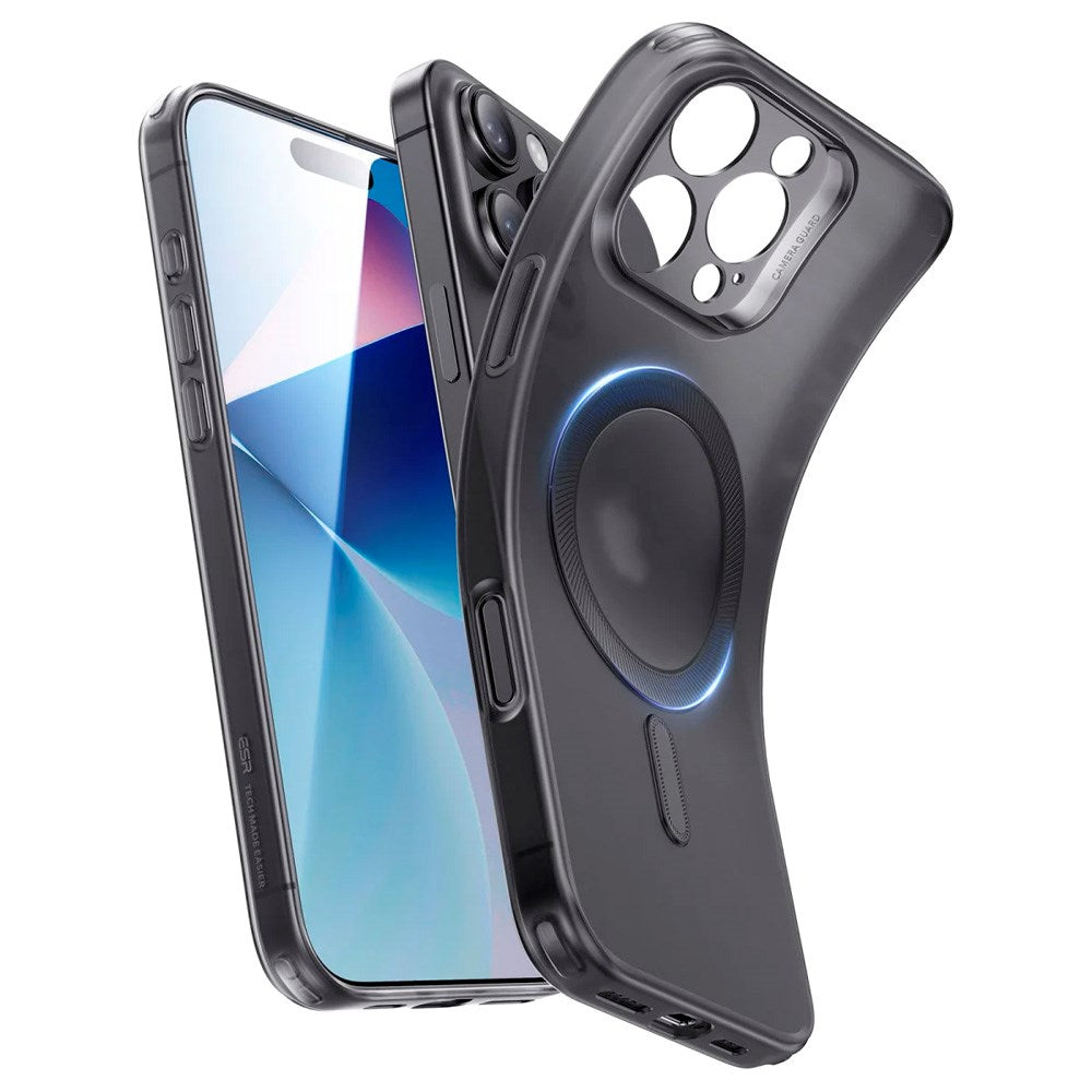 ESR iPhone 16 Pro Zero Clear Fleksibelt Plastik Cover - MagSafe Kompatibel - Mat Sort