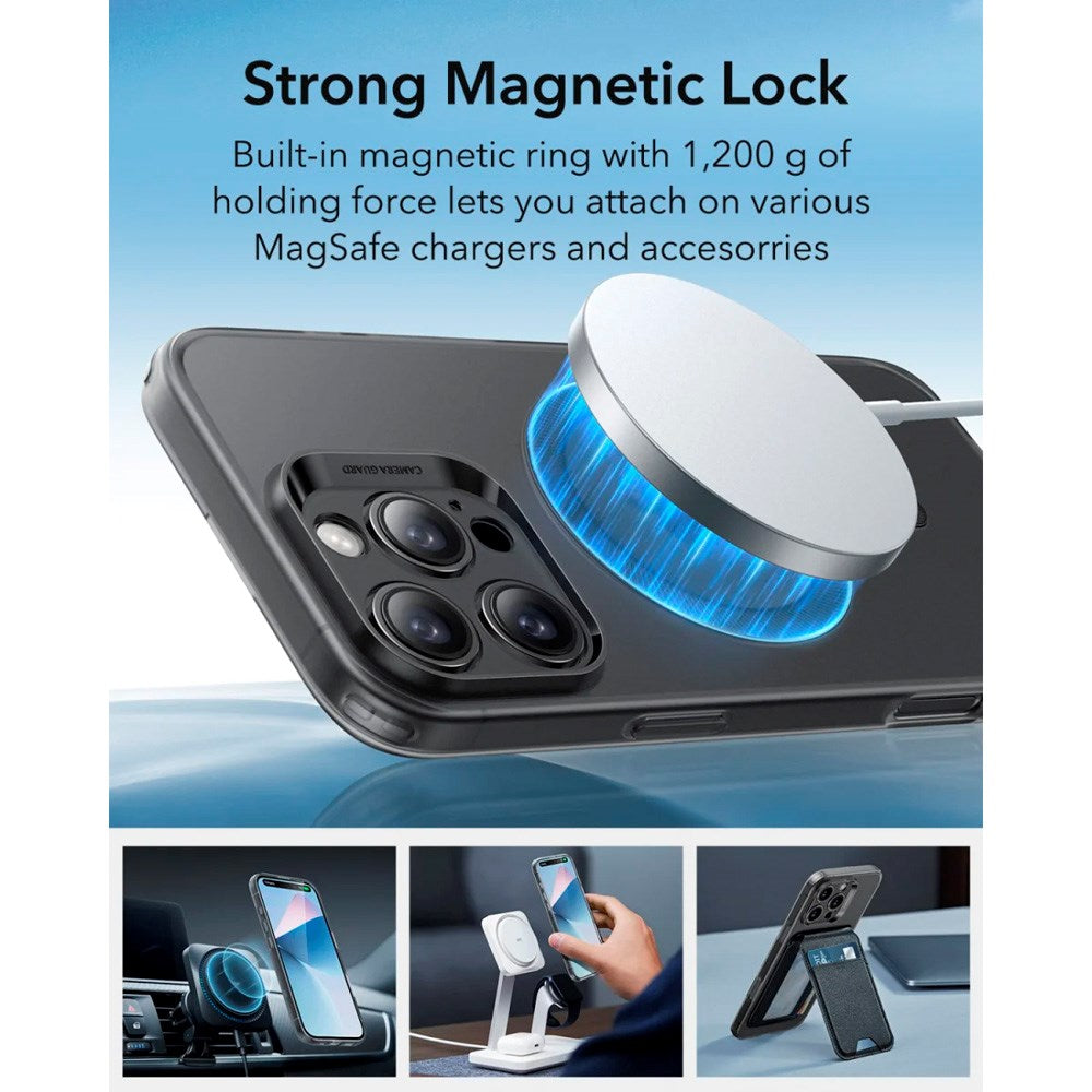 ESR iPhone 16 Pro Zero Clear Fleksibelt Plastik Cover - MagSafe Kompatibel - Mat Sort