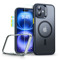 iPhone 16 ESR Classic Pro Set HaloLock m. Bagside Cover & Beskyttelsesglas - MagSafe Kompatibel - Mat Sort