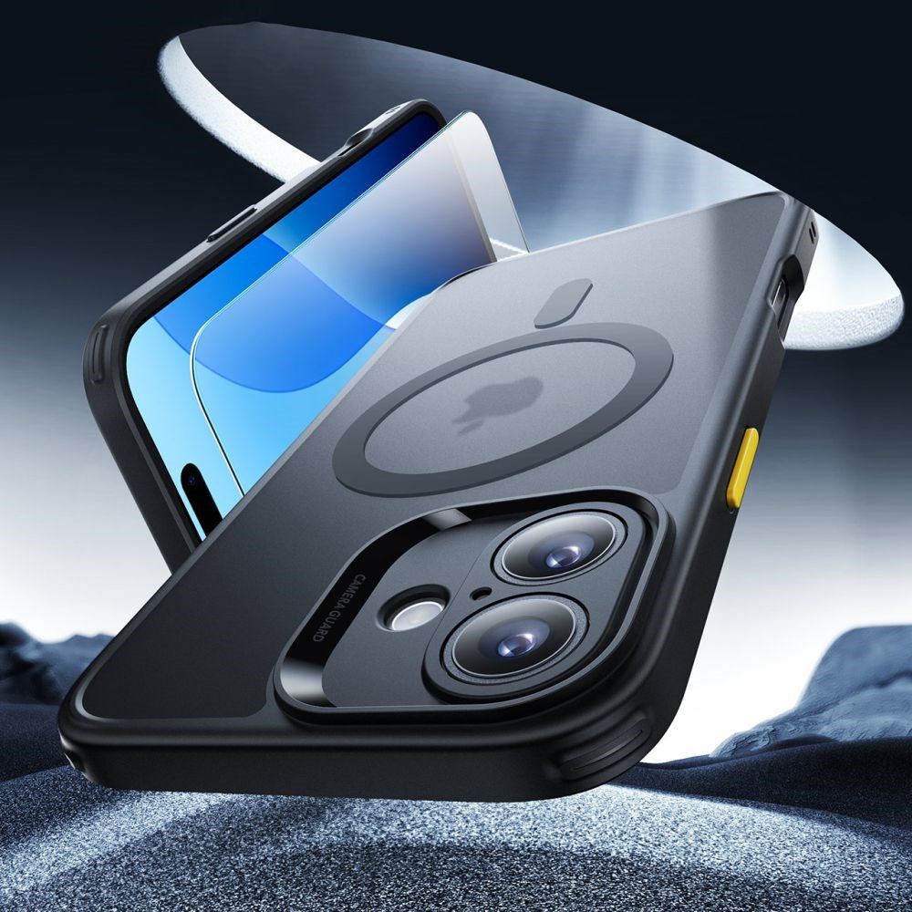 iPhone 16 ESR Classic Pro Set HaloLock m. Bagside Cover & Beskyttelsesglas - MagSafe Kompatibel - Mat Sort
