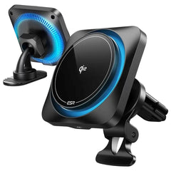 ESR Mobilholder til Bil m. CryoBoost Trådløs Opladning - Ventilationsrist & Instrumentbræt - MagSafe Kompatibel - Sort