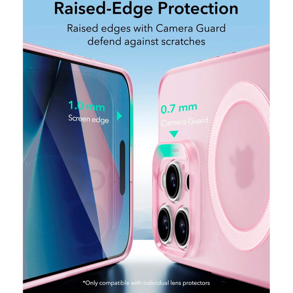 ESR iPhone 16 Pro Zero Clear Fleksibelt Plastik Cover - MagSafe Kompatibel - Mat Lyserød