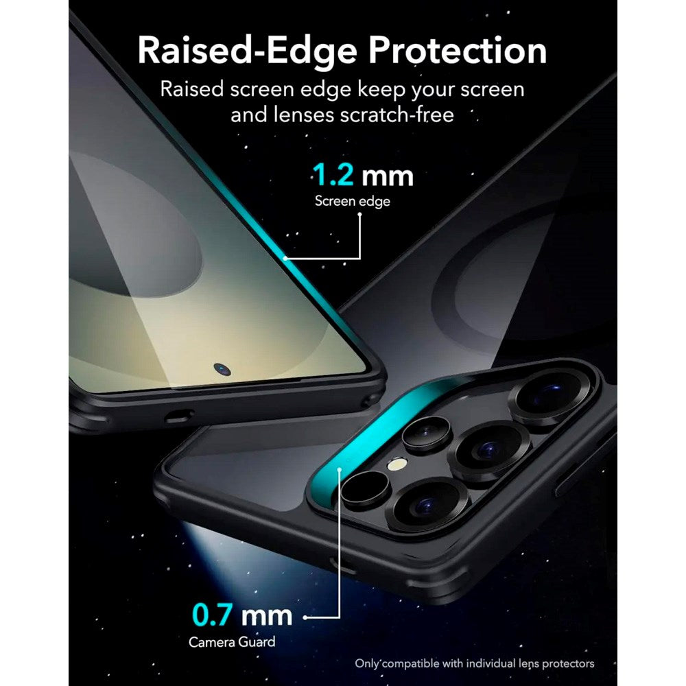 ESR Samsung Galaxy S25 Ultra Classic Hybrid Cover - MagSafe Kompatibel - Gennemsigtig / Sort