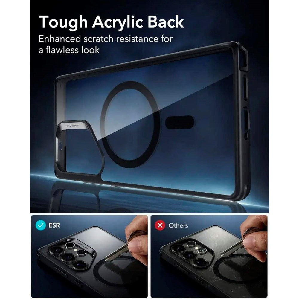 ESR Samsung Galaxy S25 Ultra Classic Hybrid Cover - MagSafe Kompatibel - Gennemsigtig / Sort