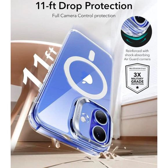 ESR iPhone 16 Classic Hybrid Cover m. Kickstand - MagSafe Kompatibel - Gennemsigtig