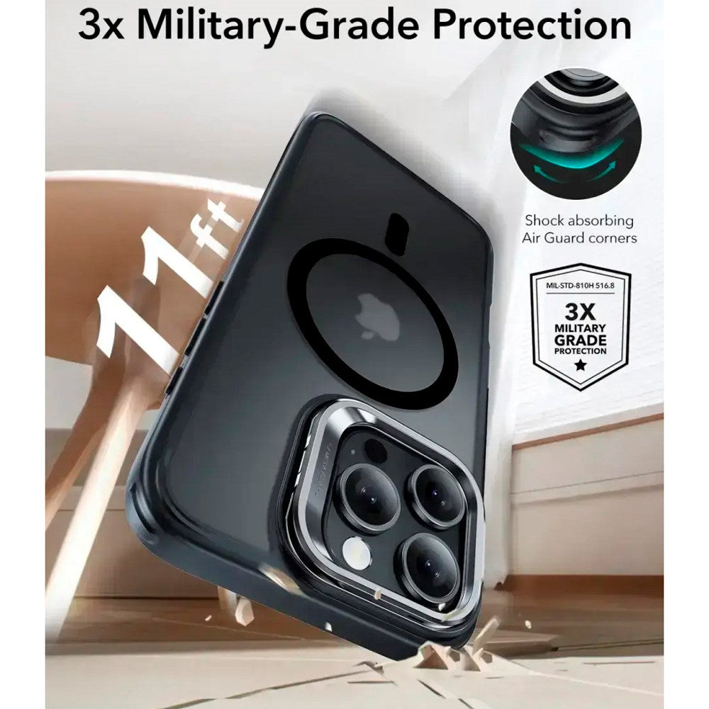 ESR iPhone 16 Pro Max Classic Hybrid Cover m. Kickstand - MagSafe Kompatibel - Mat Sort