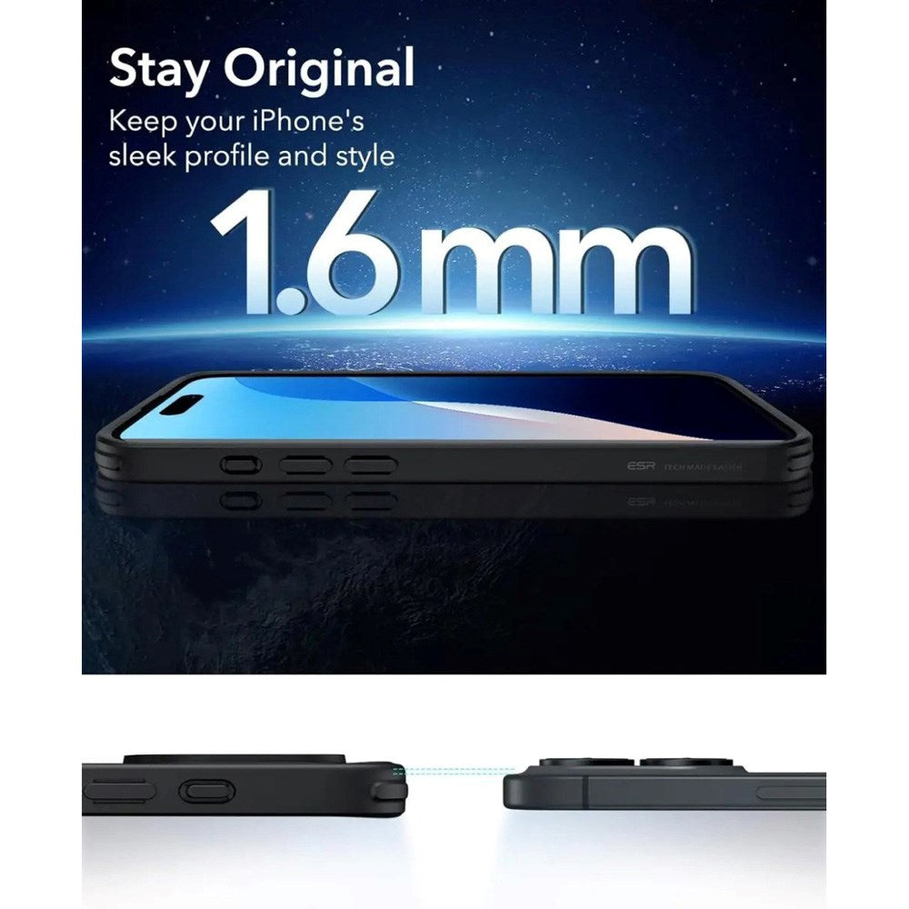 ESR iPhone 16 Classic Hybrid Cover m. Camera Control Knap - MagSafe Kompatibel - Mat Gennemsigtig / Sort
