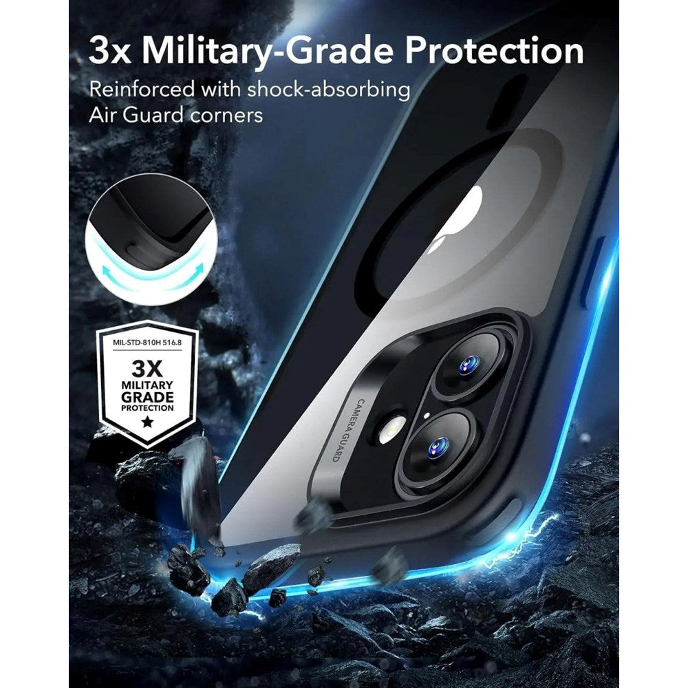 ESR iPhone 16 Classic Hybrid Cover m. Camera Control Knap - MagSafe Kompatibel - Gennemsigtig / Sort