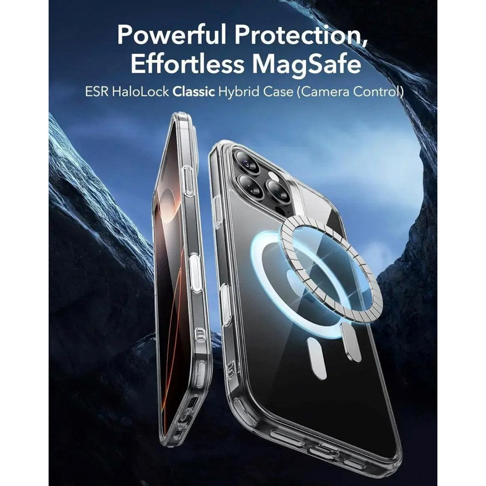 ESR iPhone 16 Pro Max Classic Hybrid Cover m. Camera Control Knap - MagSafe Kompatibel - Gennemsigtig