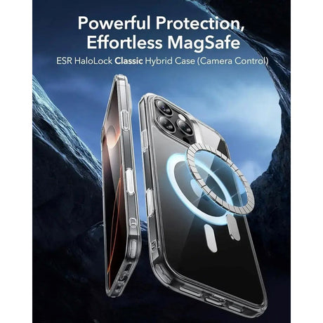 ESR iPhone 16 Pro Max Classic Hybrid Cover m. Camera Control Knap - MagSafe Kompatibel - Gennemsigtig