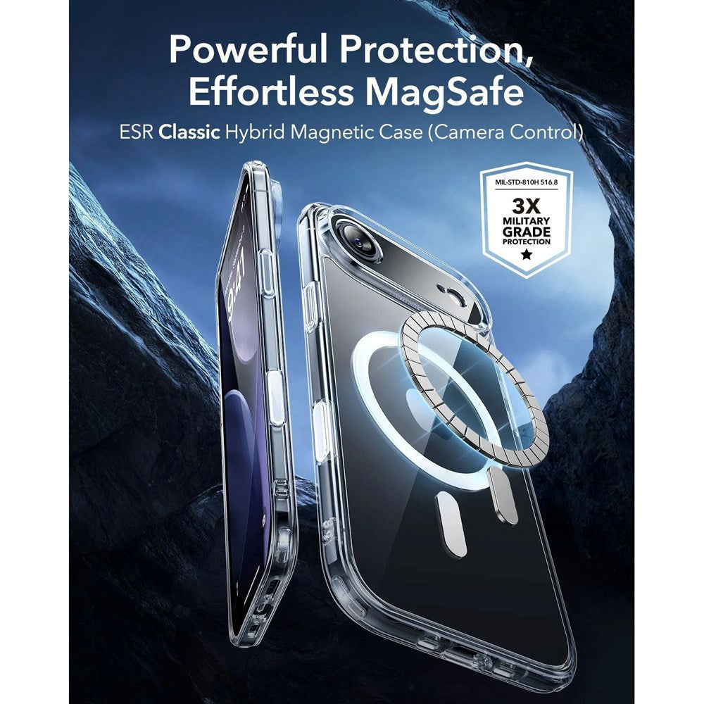 ESR iPhone Air Classic Hybrid Case m. Camera Control Knap - MagSafe Kompatibel - Gennemsigtig
