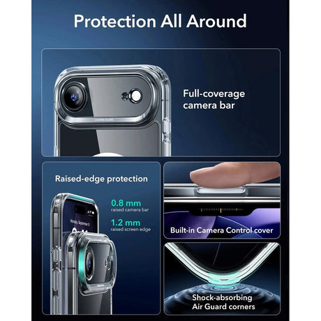 ESR iPhone Air Classic Hybrid Case m. Camera Control Knap - MagSafe Kompatibel - Gennemsigtig