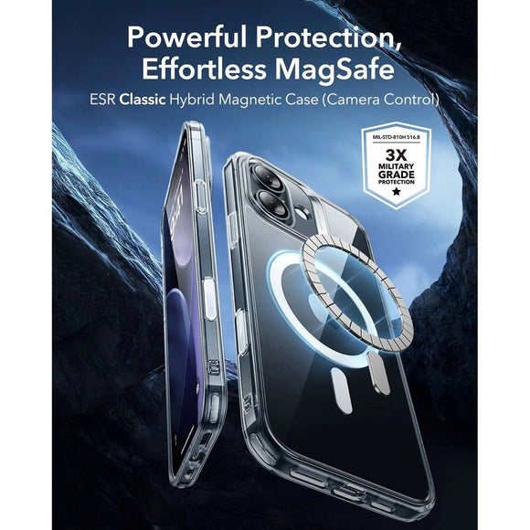 ESR iPhone 17 Classic Hybrid Case m. Camera Control Knap - MagSafe Kompatibel - Gennemsigtig