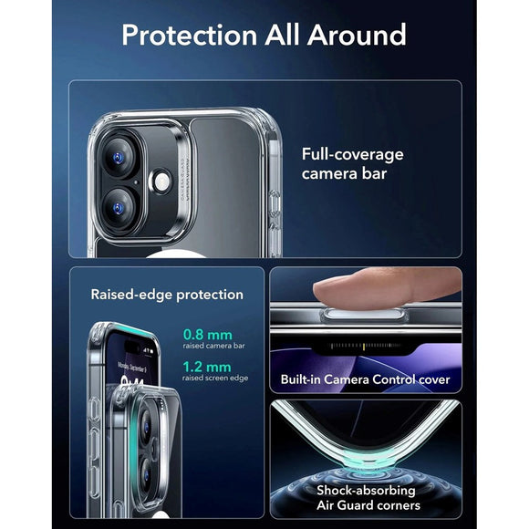 ESR iPhone 17 Classic Hybrid Case m. Camera Control Knap - MagSafe Kompatibel - Gennemsigtig